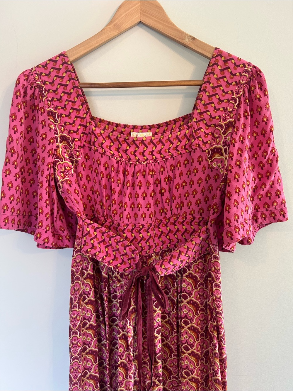 Anthropologie Silk Boho Midi Dress Plenty by Tracy Reese Pink Prairie Feminine
